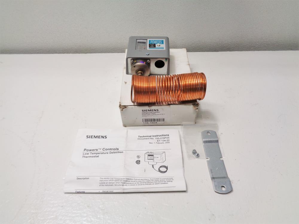 Siemens Powers Controls Low Temperature Detection Thermostat 134-1504